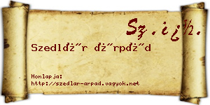 Szedlár Árpád névjegykártya